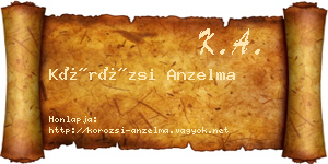 Körözsi Anzelma névjegykártya